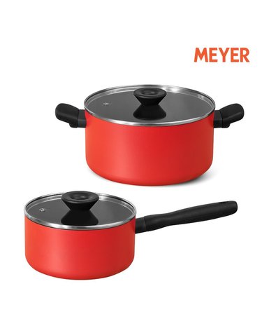 [MEYER] 마이어 바우하우스 인덕션 시리즈 냄비 2P 세트 레드(편18+양24) 10229-S
