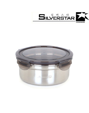 [SILVERSTAR] 실버스타 모이 스텐레스 반찬통 밀폐용기 원형 4호