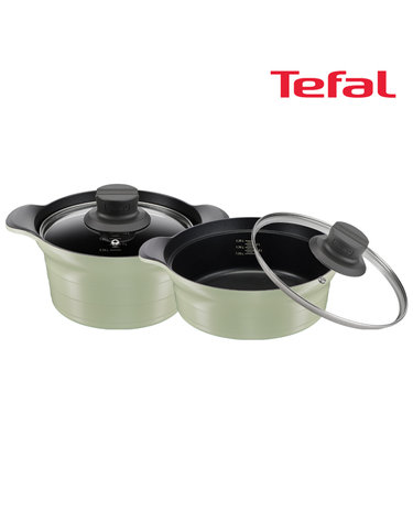 [Tefal] 테팔 인덕션 티타늄 아로마 통주물 2종세트 (양수냄비 20cm+전골냄비 24cm)