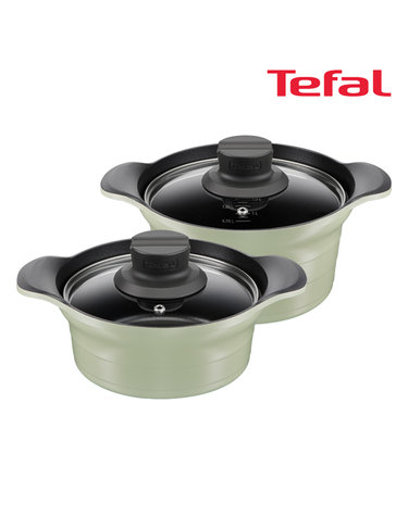 [Tefal] 테팔 인덕션 티타늄 아로마 통주물 2종세트 (뚝배기 18cm+양수냄비 20cm)