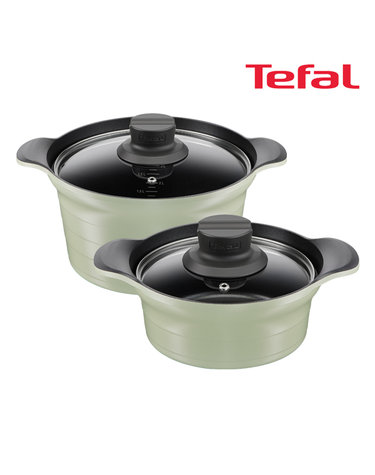 [Tefal] 테팔 인덕션 티타늄 아로마 통주물 2종세트 (뚝배기 18cm+양수냄비 24cm)