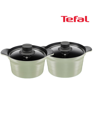 [Tefal] 테팔 인덕션 티타늄 아로마 통주물 2종세트 (양수냄비 20cm+24cm)
