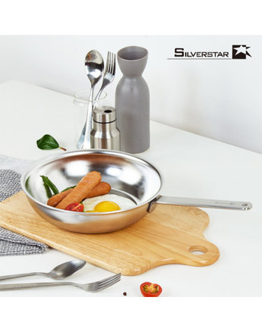 [SILVERSTAR] 실버스타 316 통오중 인덕션 무연마 스텐팬 후라이팬 22cm