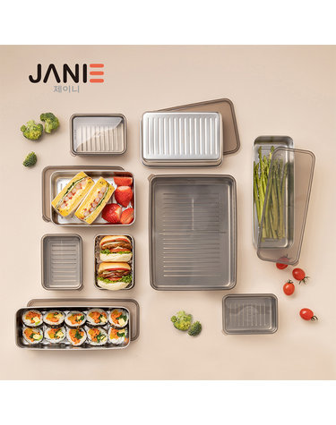 [JANIE] 제이니 304스텐 냉장고 사각용기 세트 9P
