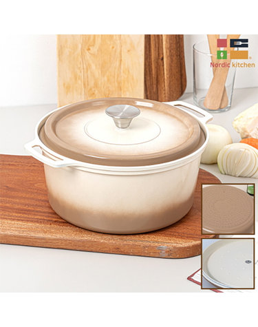 [Nordic kitchen] 노르딕키친 브뤼에 IH 저수분 세라믹 주물냄비 양수 24cm
