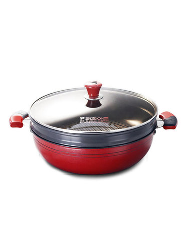 [Kitchen-art] 키친아트 투톤 경질 신비냄비 2단찜기 32cm