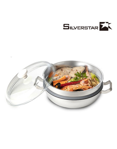 [Silverstar] 실버스타 OOH 316 통5중 무연마제 스텐찜솥 30cm