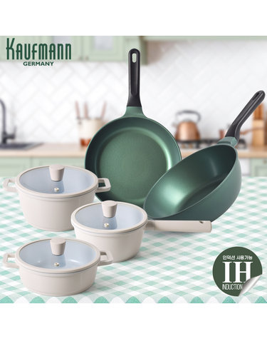 [KAUFMANN] 카우프만 올리브그린 주방 8P 세트 A형