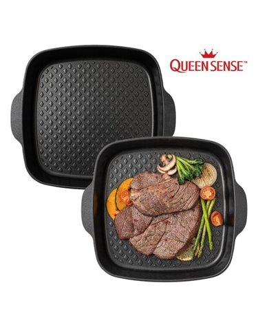 [QUEENSENSE] 퀸센스 블랙 사각 그리들팬 28cm