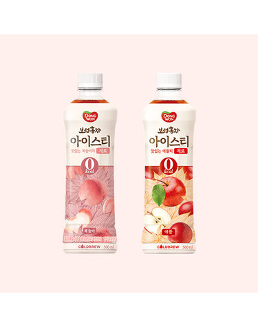 [동원] 보성홍차 아이스티 제로 복숭아 500ml x 12개 + 애플 x 12개