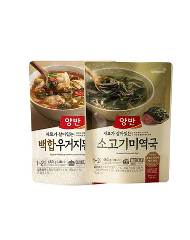 [동원] 양반 백합 우거지 된장국 4개 + 소고기 미역국 4개