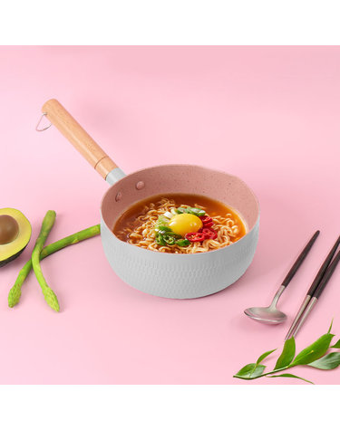 [LEVIOSA] 레비오사 우드손잡이 마블코팅 IH 편수 냄비 LEMB-IH18