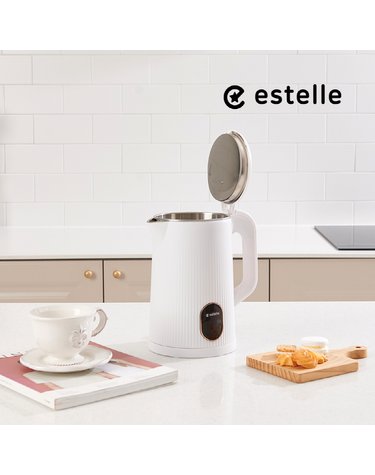 [Estelle] 에스텔 엘레강스 스테인리스 무선주전자 1.8L 노블 화이트 est-251