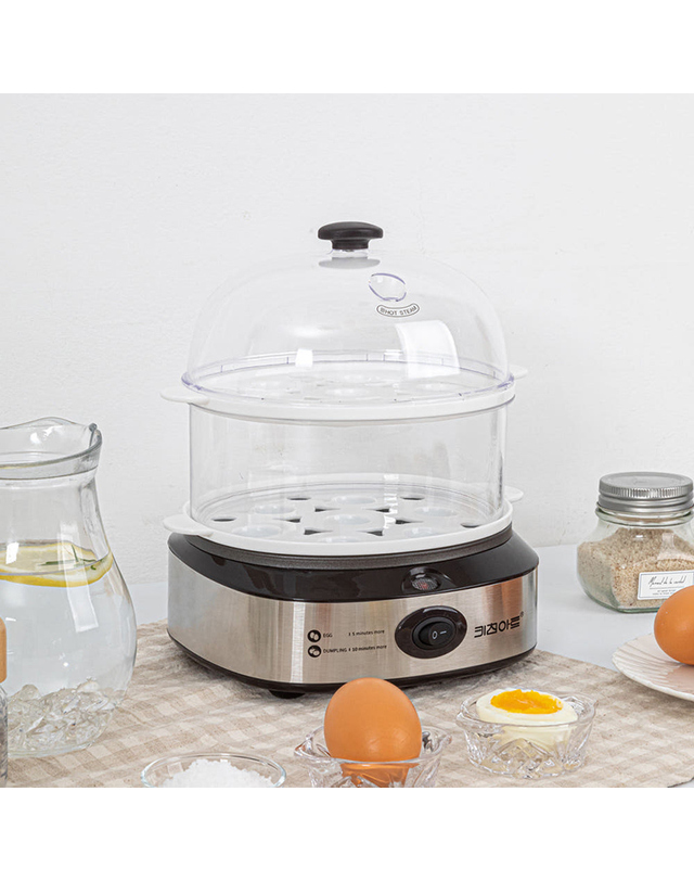 트라이스 [KitchinArt] 키친아트 라팔 라운드 에그찜기 2단 KA-ESOY360 착용컷