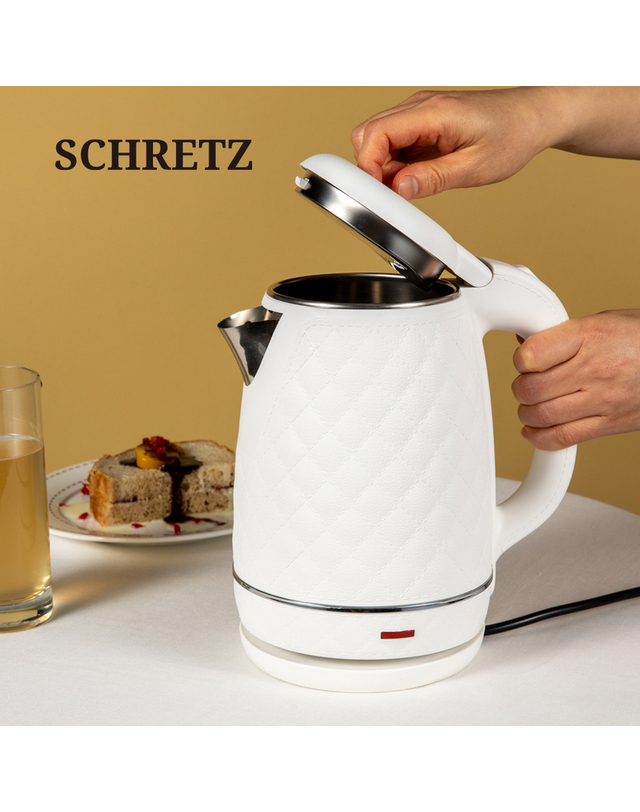 트라이스 [SCHRETZ] 슈레츠 스테인레스 무선 전기포트 1.5L 화이트 VMK-PO5WGA 착용컷