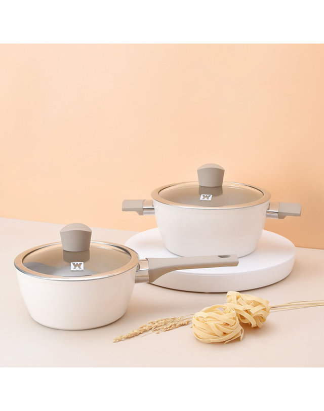 트라이스 [WAGENSTEIGER] 바겐슈타이거 에델 IH 인덕션 냄비 2종세트 (편수18cm+양수20cm) 착용컷