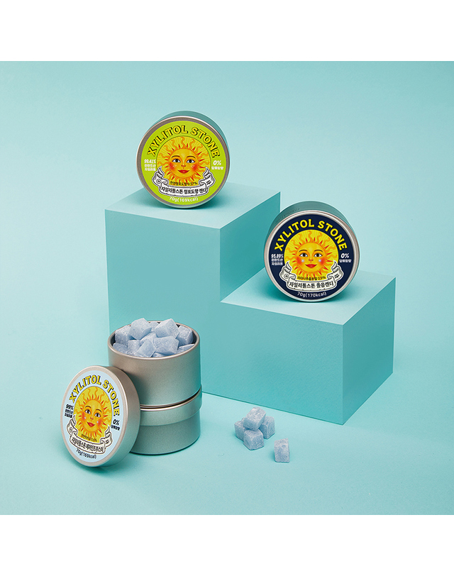 트라이스 [XYLITOL STONE] 자일리톨 스톤 사탕 캔디 틴케이스 70g 착용컷