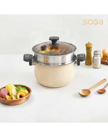 [SOOA] 수아 두가지 요리를 한번에 10L 대용량 IH 저압냄비 SN-G2026S