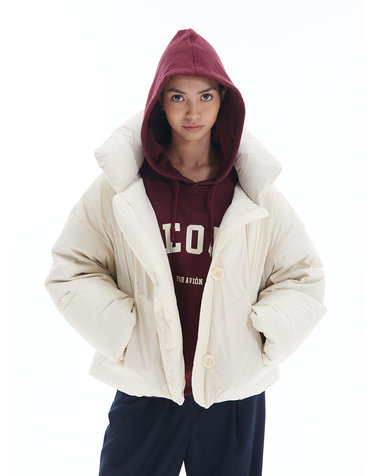 [22FW] BAGUETTE Short Down Jacket Ivory