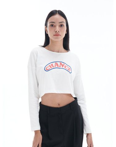 [22FW] CHANCE Cropt T-Shirt White