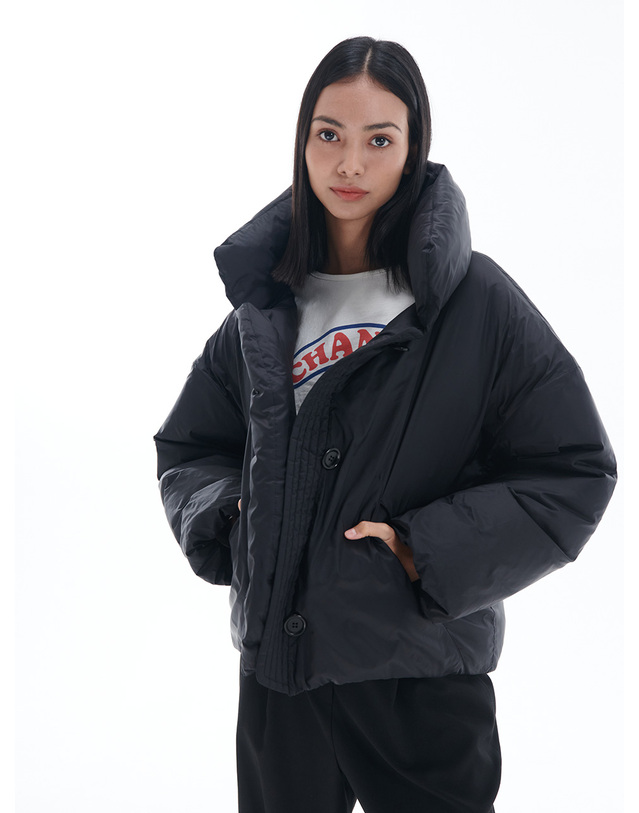 파르아비옹 [22FW] BAGUETTE Short Down Jacket Black 블랙 착용컷