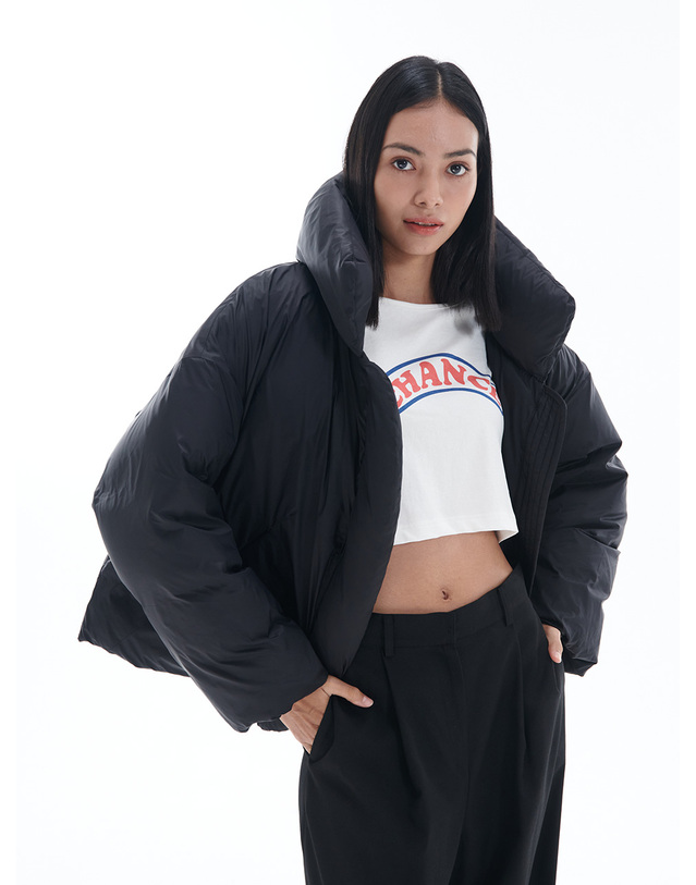 파르아비옹 [22FW] BAGUETTE Short Down Jacket Black 블랙 착용컷