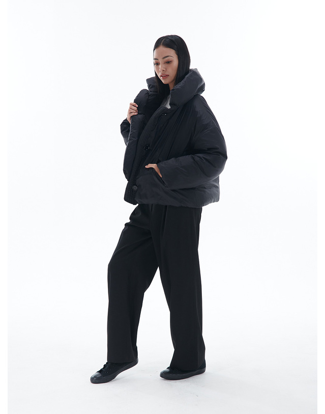 파르아비옹 [22FW] BAGUETTE Short Down Jacket Black 블랙 착용컷