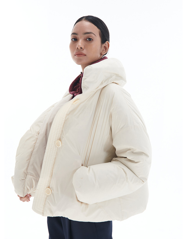 파르아비옹 [22FW] BAGUETTE Short Down Jacket Ivory 아이보리 착용컷