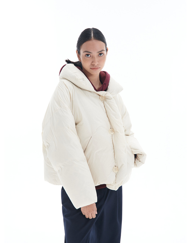 파르아비옹 [22FW] BAGUETTE Short Down Jacket Ivory 아이보리 착용컷