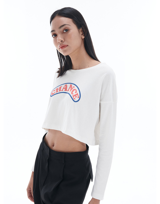 파르아비옹 [22FW] CHANCE Cropt T-Shirt White 화이트 착용컷