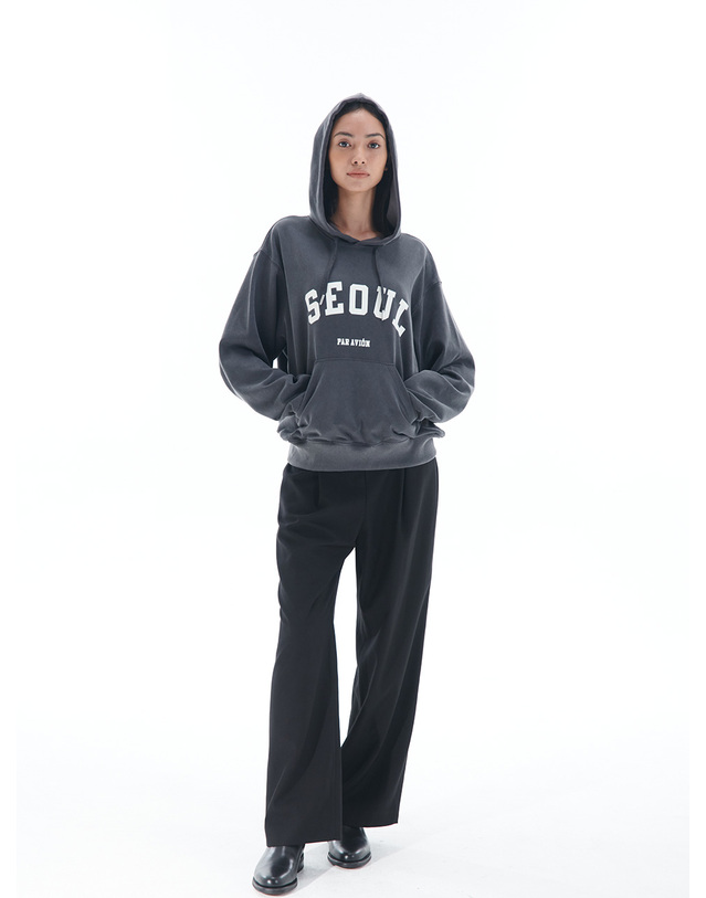 파르아비옹 [22FW] SEOUL LOGO Hoody Grey 그레이 착용컷