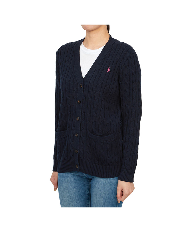 폴로 랄프로렌 키즈 폴로랄프로렌키즈 케이블 가디건 313950765001 NAVY (성인착용가능) 착용컷