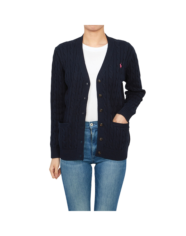 폴로 랄프로렌 키즈 폴로랄프로렌키즈 케이블 가디건 313950765001 NAVY (성인착용가능) 착용컷