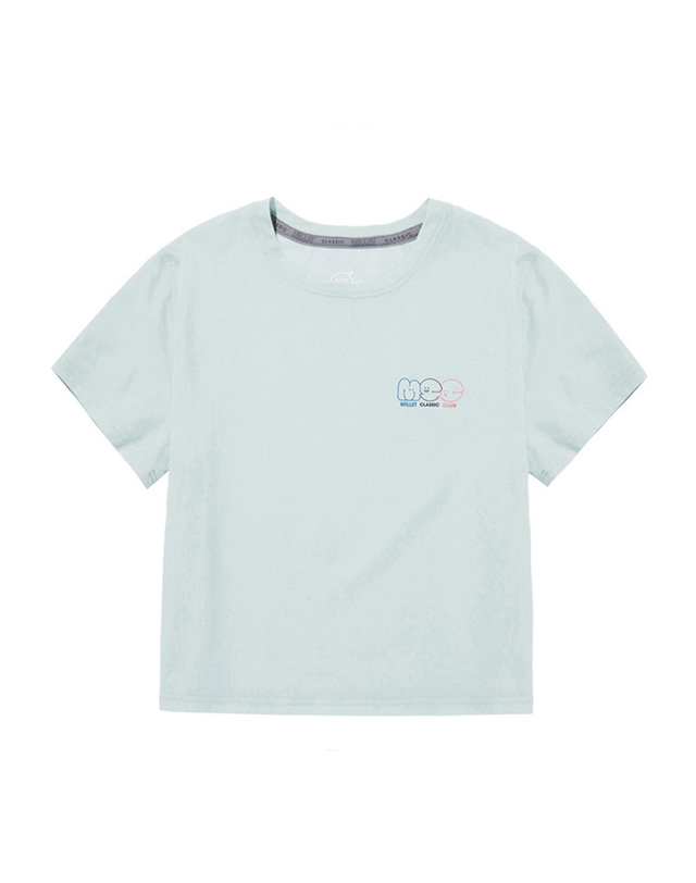 밀레 [밀레 본사] MCC GRAPHIC ICE SHELL CROP T-SHIRTS_ZHQUT908 착용컷