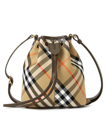 버버리 체크 여성 버킷백 MN DRAWSTRING BUCKET 8093804