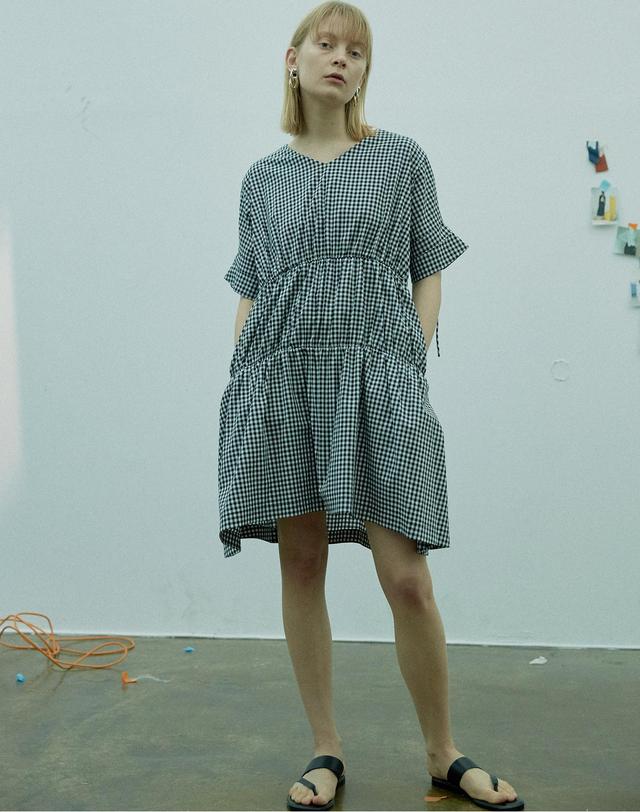 세컨드아르무아 세컨드 아르무아 Paige Dress_ Gingham 멀티컬러 착용컷