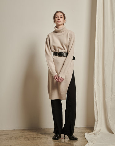 Regina Knit Dress _ Oatmeal