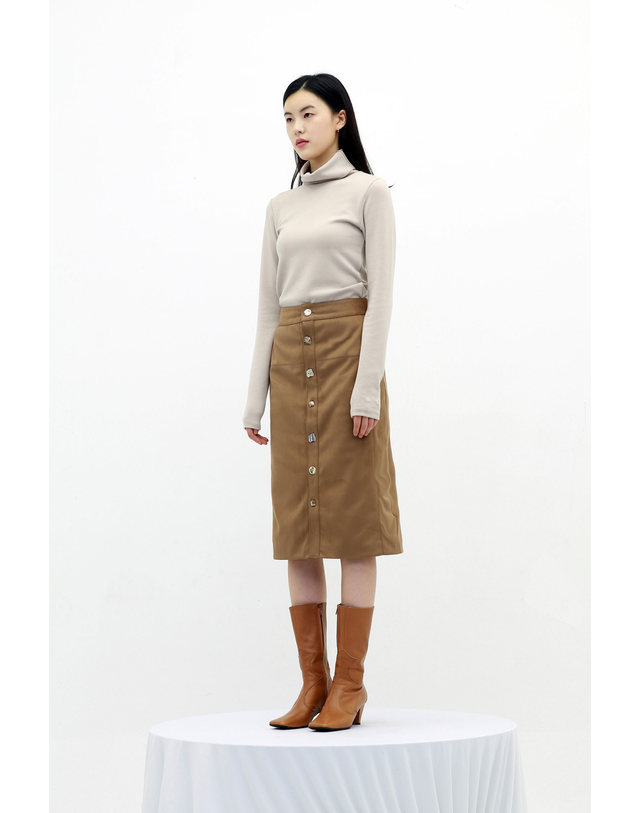 세컨드아르무아 세컨드 아르무아 Emma Skirt_Brown Suede 착용컷