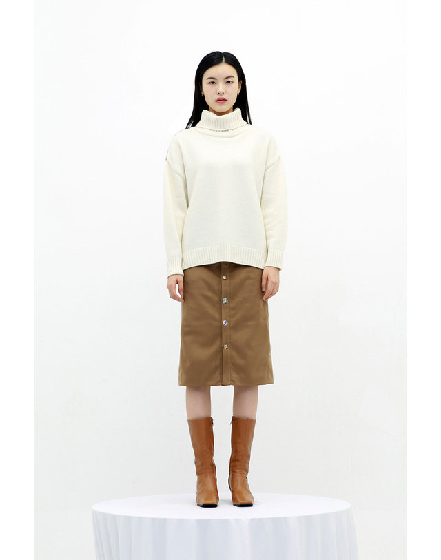 세컨드아르무아 세컨드 아르무아 Morgan Knit Top _ Pink/Beige 착용컷