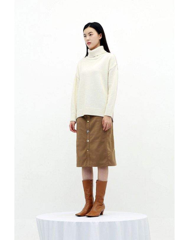 세컨드아르무아 세컨드 아르무아 Morgan Knit Top _ Pink/Beige 착용컷