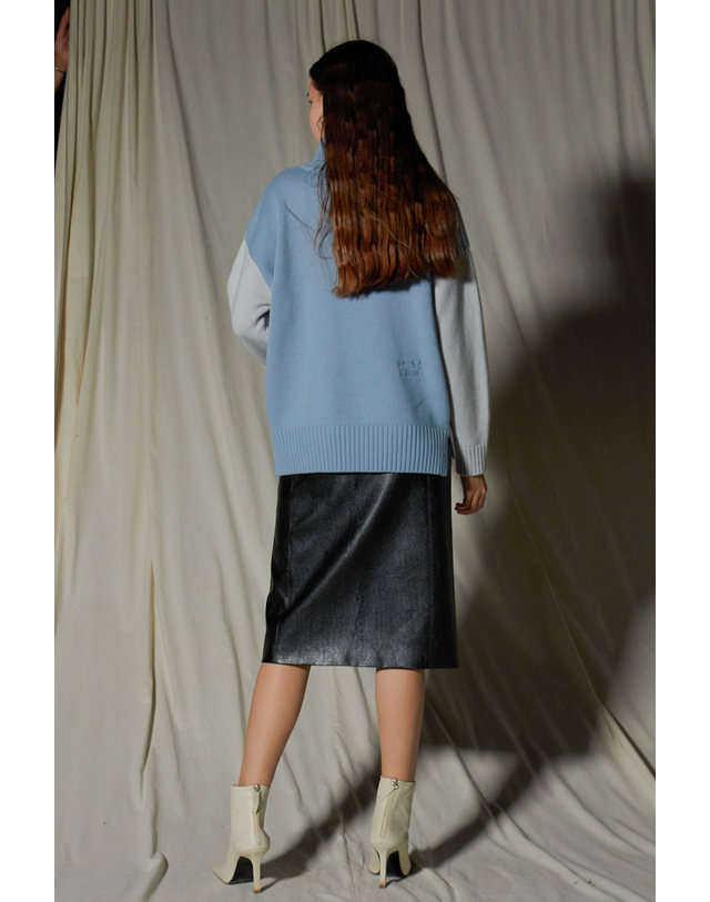 세컨드아르무아 세컨드 아르무아 Morgan Knit Top _ Blue 착용컷