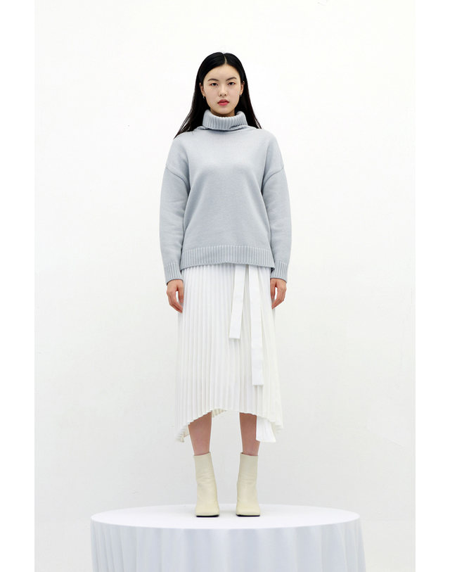 세컨드아르무아 세컨드 아르무아 Morgan Knit Top _ Blue 착용컷