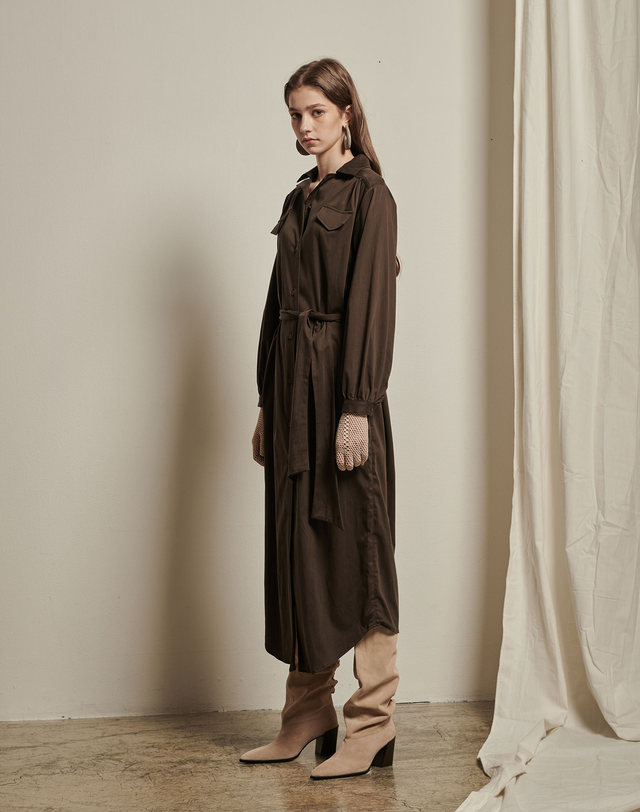 세컨드아르무아 세컨드 아르무아 Annika Dress _ Khaki 착용컷