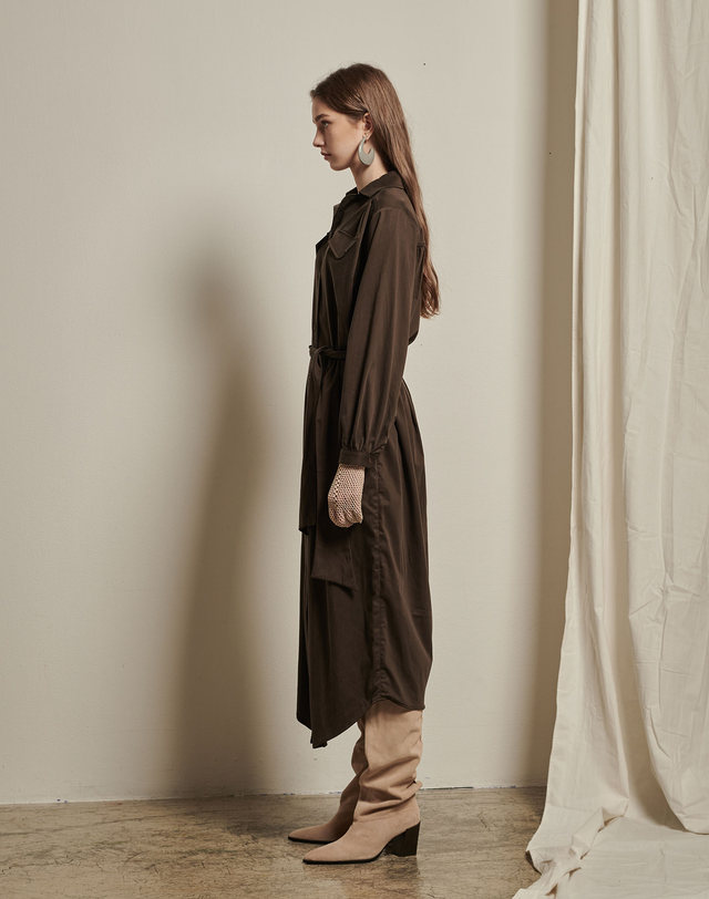 세컨드아르무아 세컨드 아르무아 Annika Dress _ Khaki 착용컷