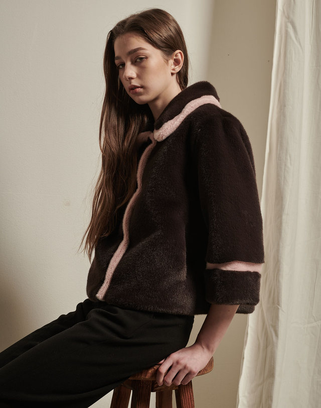 세컨드아르무아 세컨드 아르무아 Bonnie Jacket _ Deep Brown 착용컷