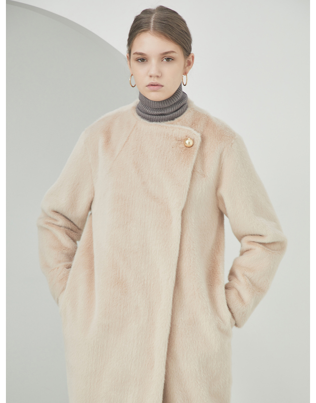 세컨드아르무아 세컨드 아르무아 Haylee Coat _ Pink Beige 착용컷