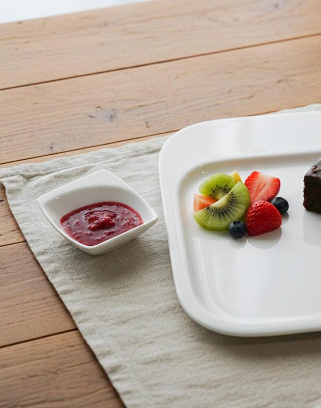 라크 RAK 라크 포셀린 호텔 접시 화이트 사각 소스볼 간장종지 미니디퍼 2P 착용컷