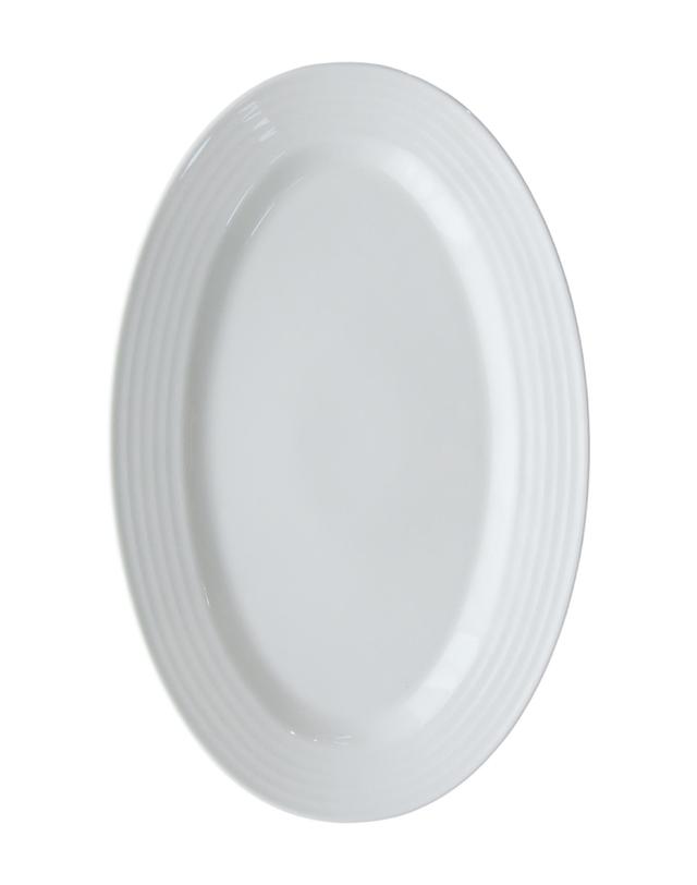 라크 RAK 라크 포셀린 호텔 접시 화이트 라인 타원 오발 플레이트 32cm 1P 착용컷