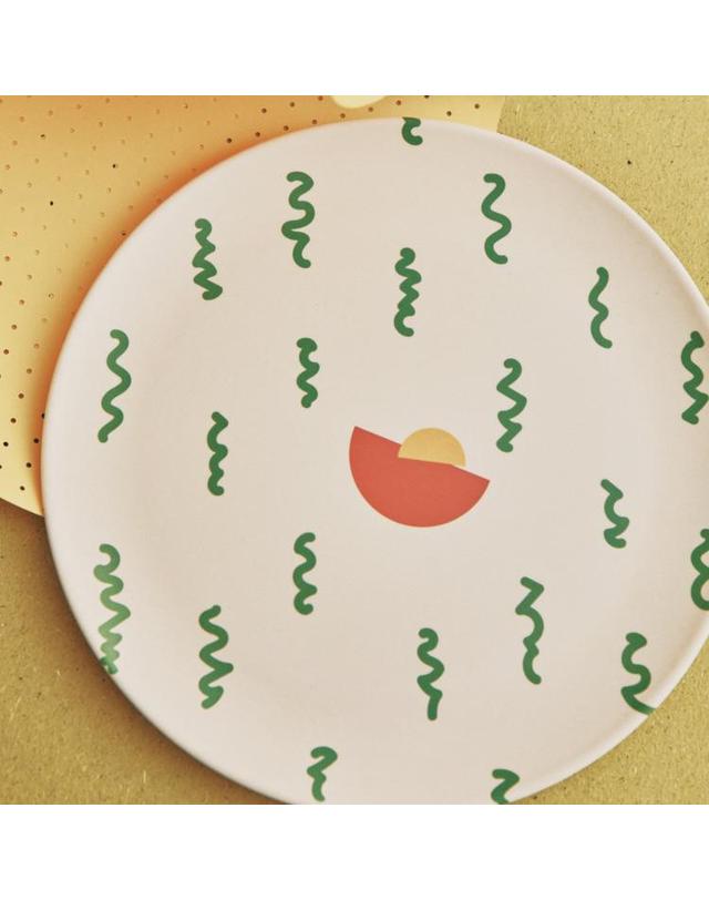 홀린 펌킨토스트 B급 특가 대나무접시 라지(L) 4P 세트 착용컷