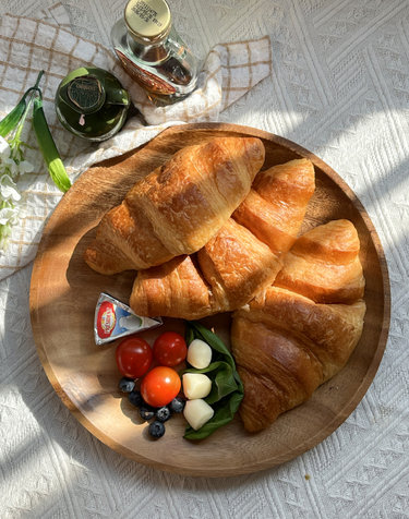 Holin 아카시아 통원목 수제 우드 원형접시 플레이트 (대)